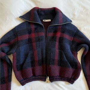 Plaid Bomber Jacket Zara S